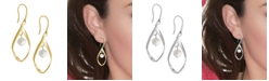 Essentials Teardrop Earrings with Imitation Pearl Drop in Silver Plate